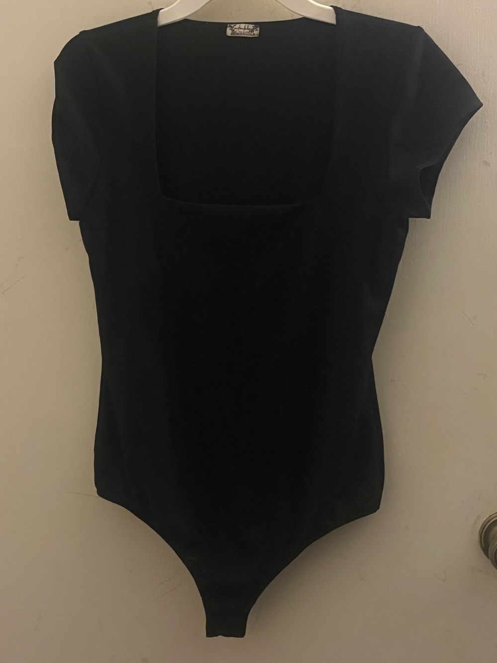 Intimately Free People Black Short Sleeve Bodysuit